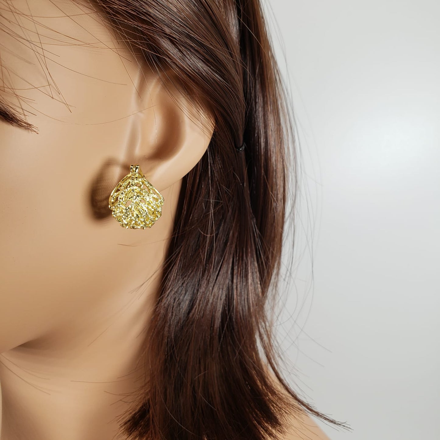 Gold Ball Stud Earrings (ESE 1003)
