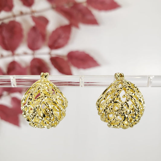 Gold Ball Stud Earrings (ESE 1003)