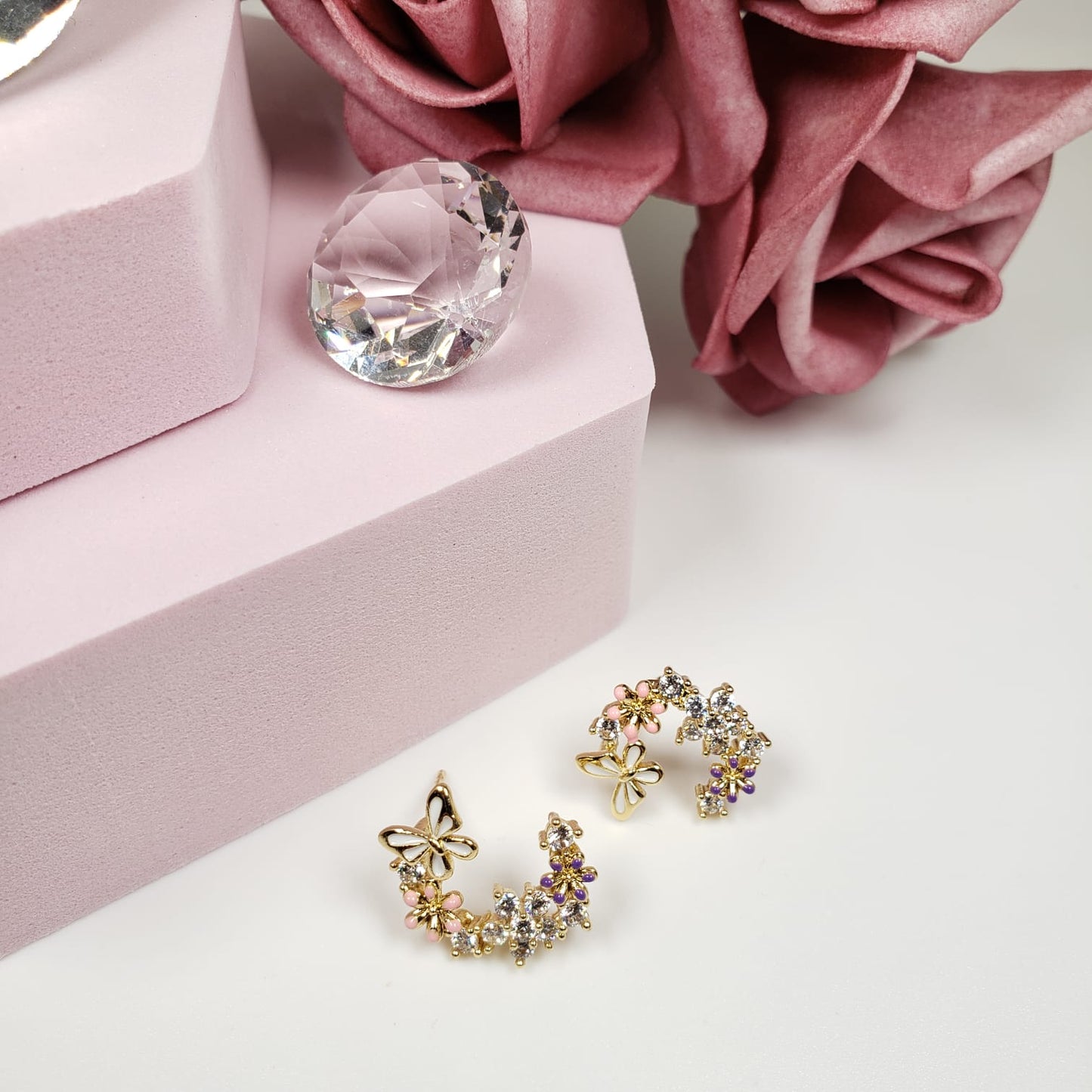 Small Floral Stud Earrings (ESE 1013)