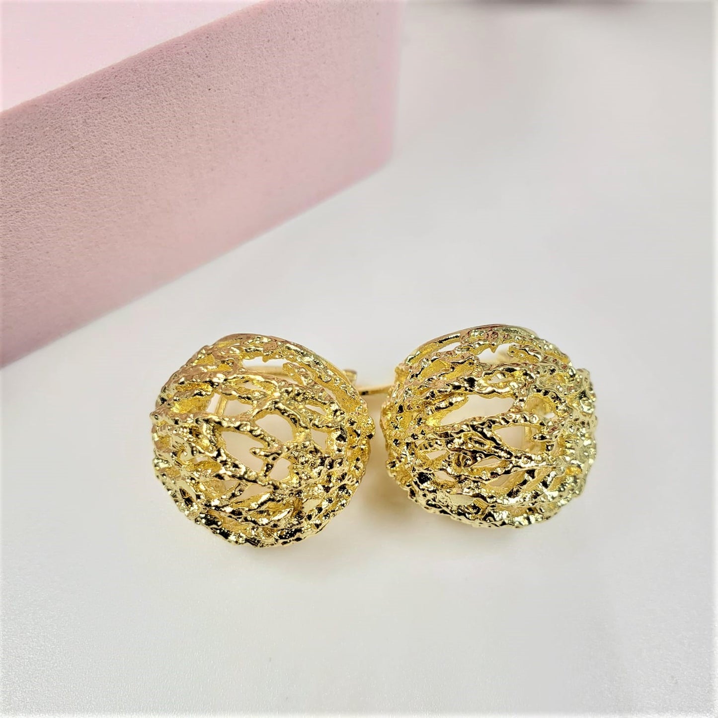 Gold Ball Stud Earrings (ESE 1003)
