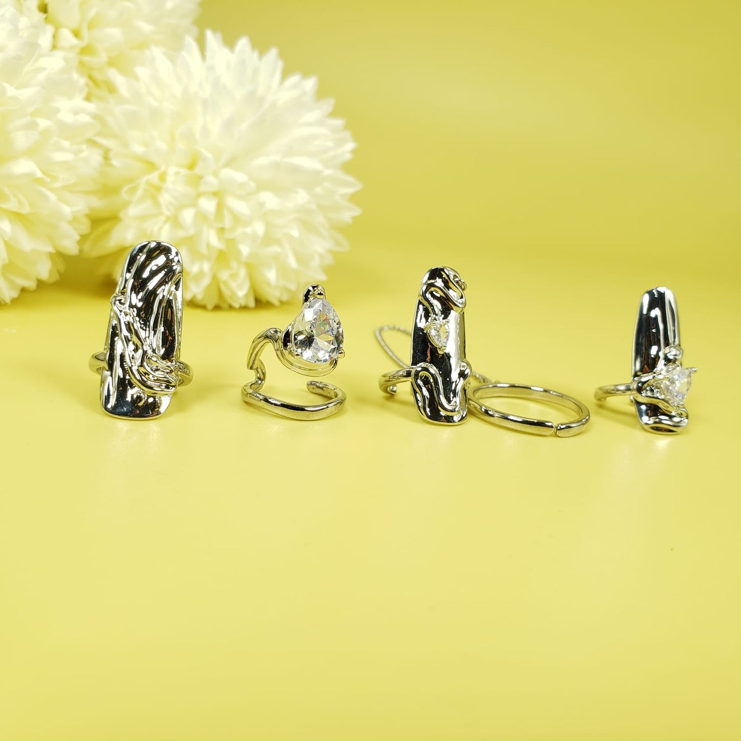 Nail Finger Rings Set Of 4