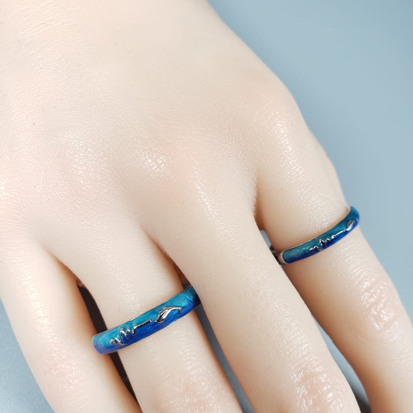 Little Whale Couple Rings