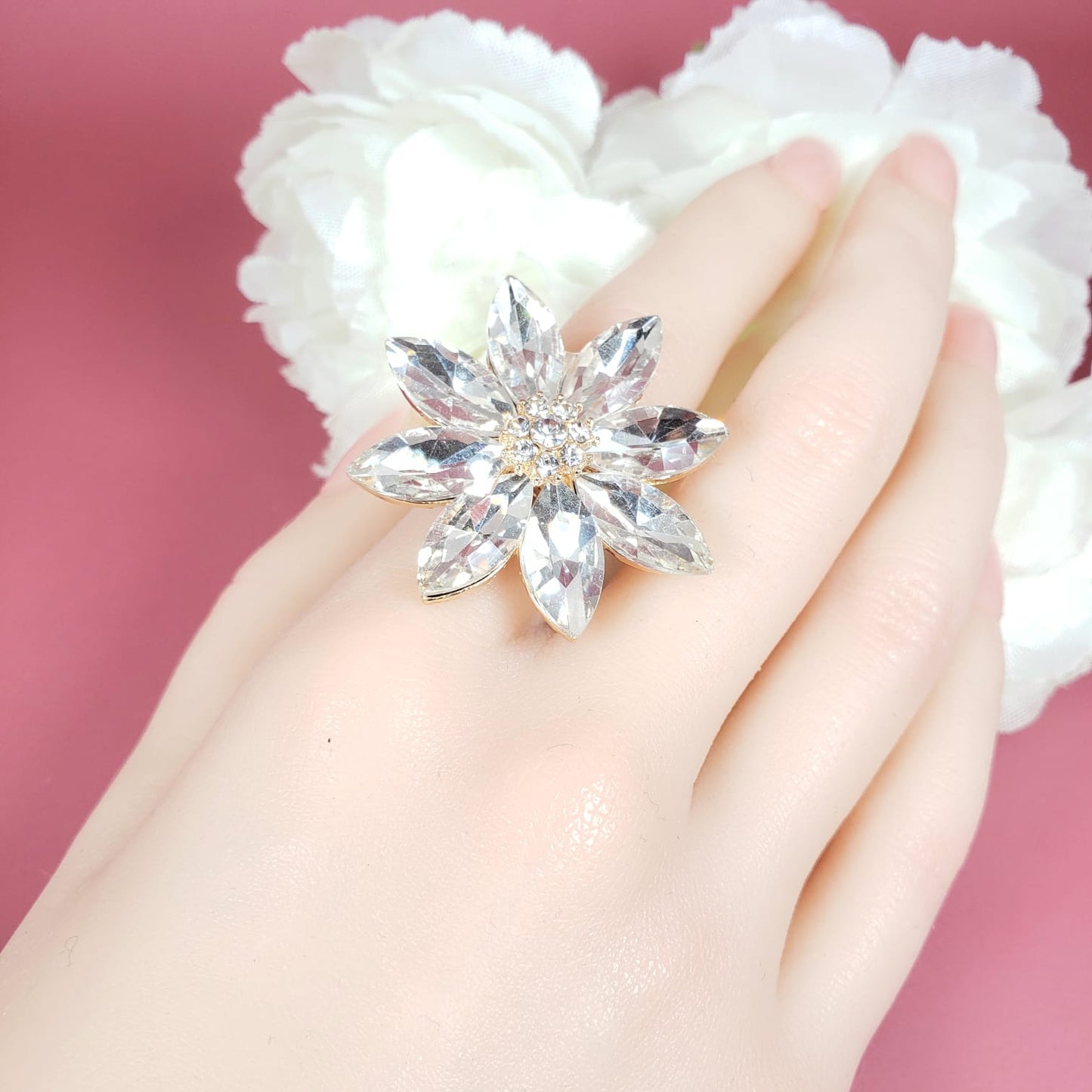 Crystal Flower Rings (R 4010)