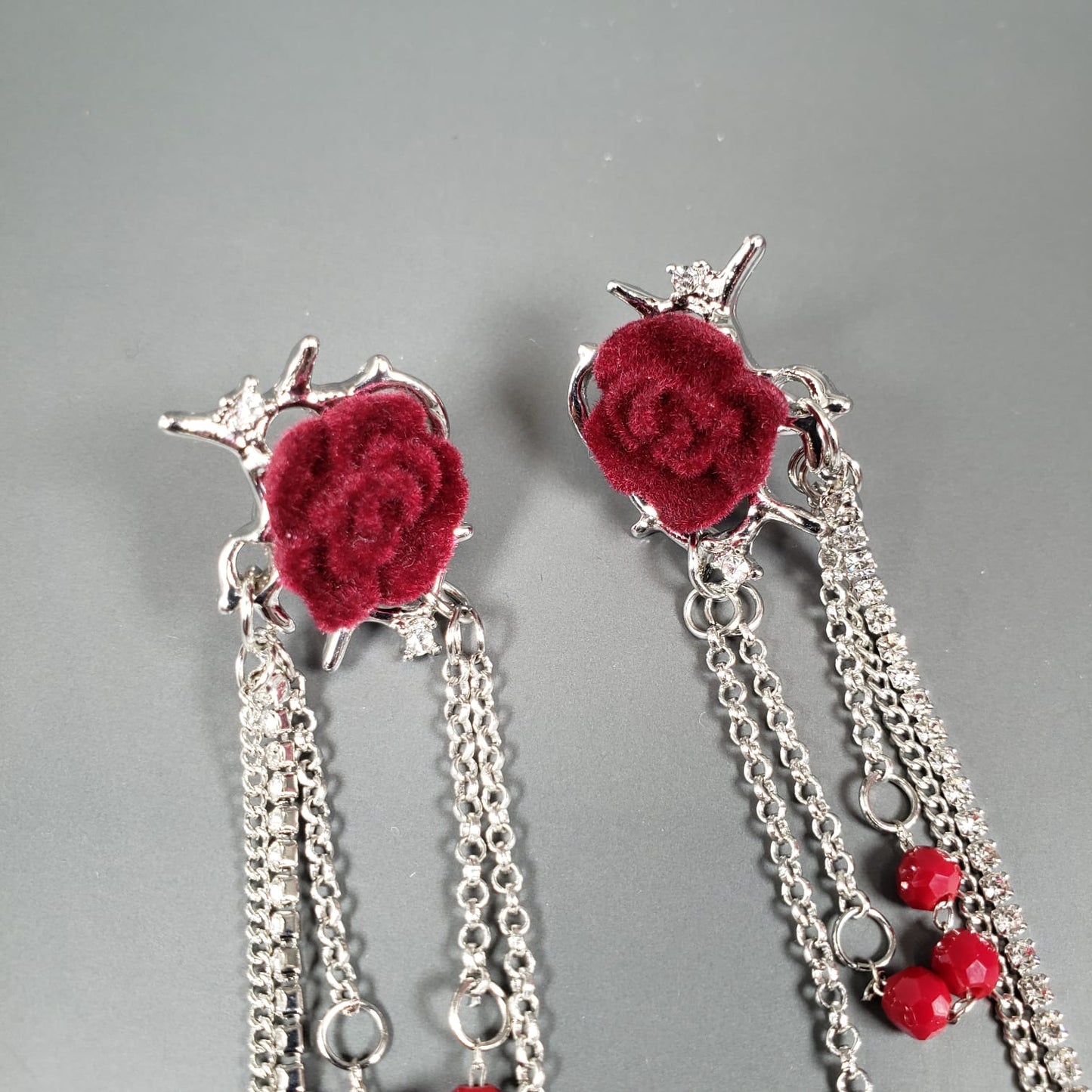 Flannel Red Rose Ear Cuff (EEC 1025)