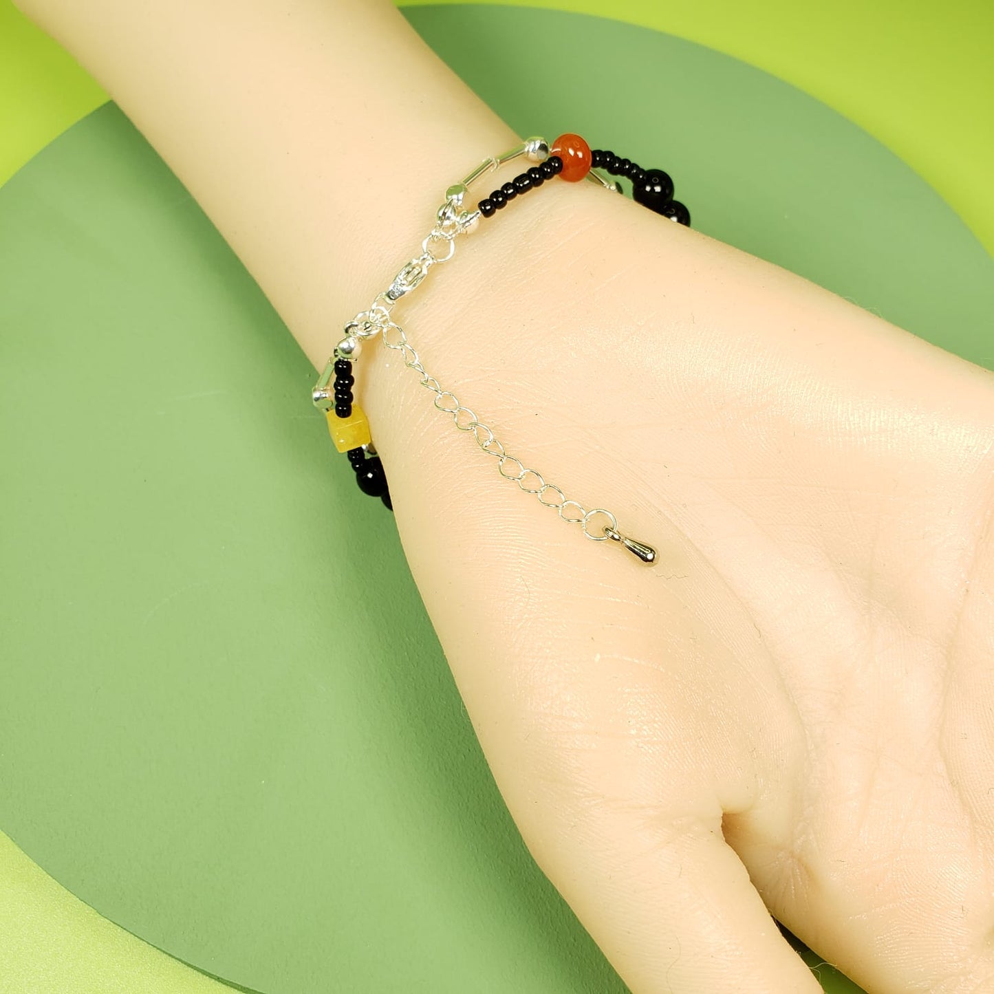 Simple Double Heart Beaded Bracelets (BBE 6206)
