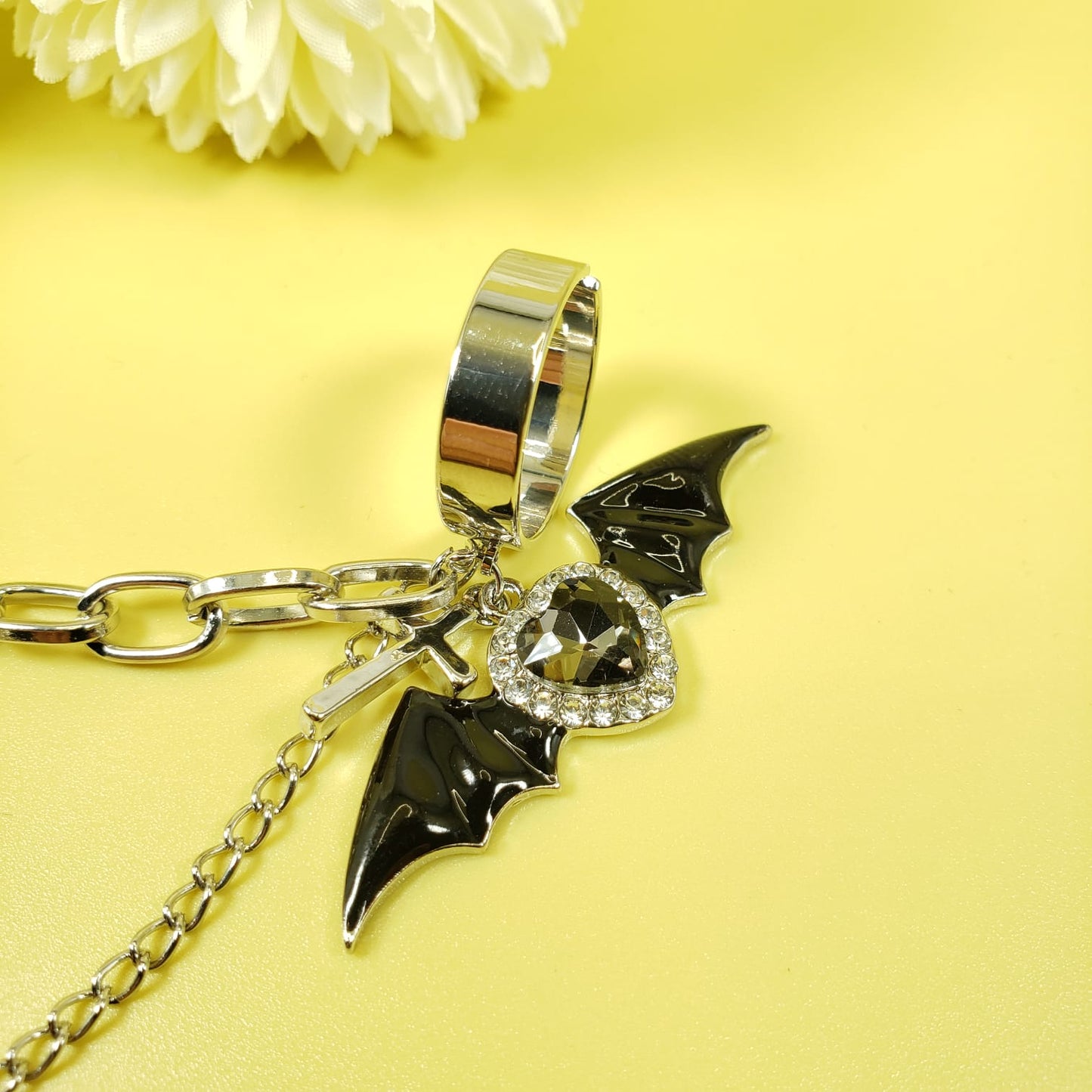 Black Bat Punk Conjoint Rings