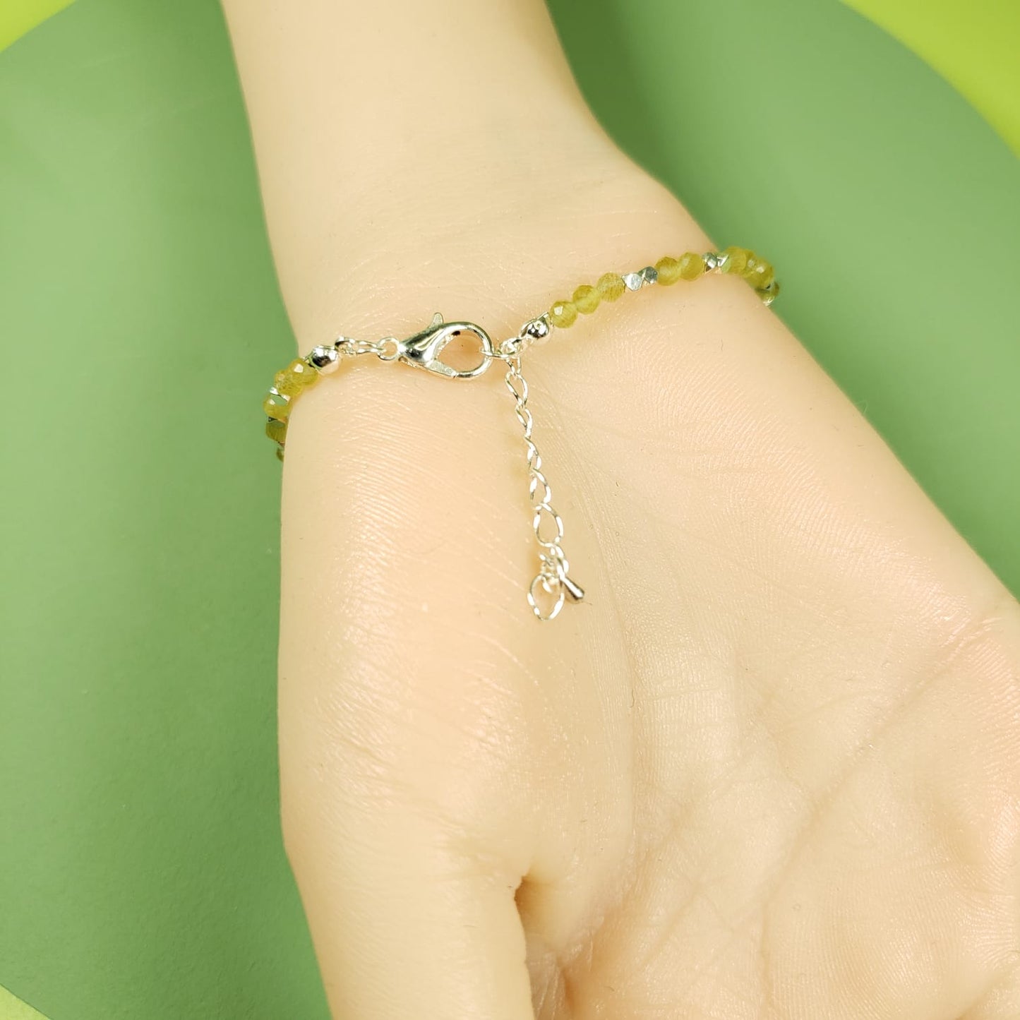 Simple Green Crystal Beaded Bracelets (BBE 6208)