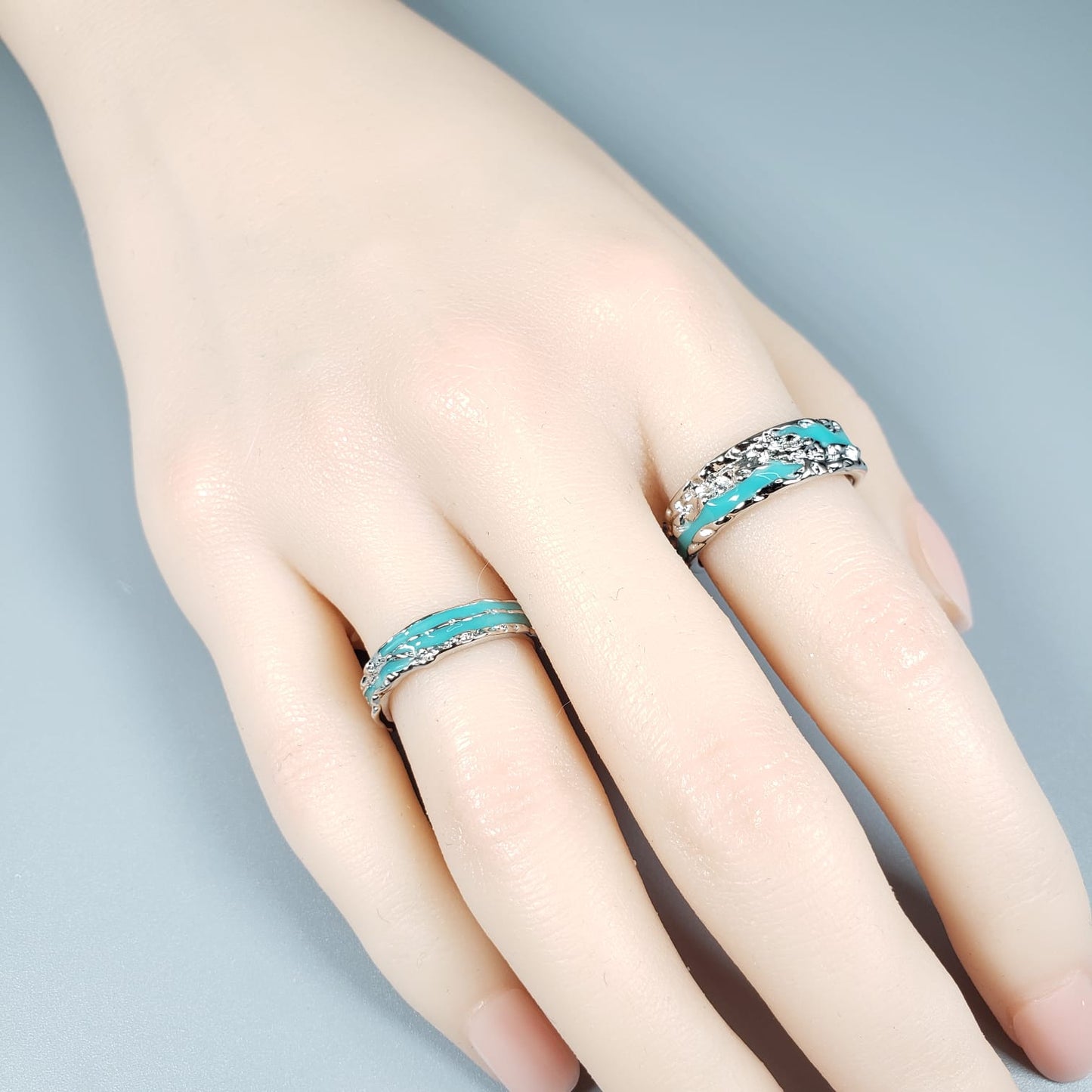 Mint Green Couple Rings