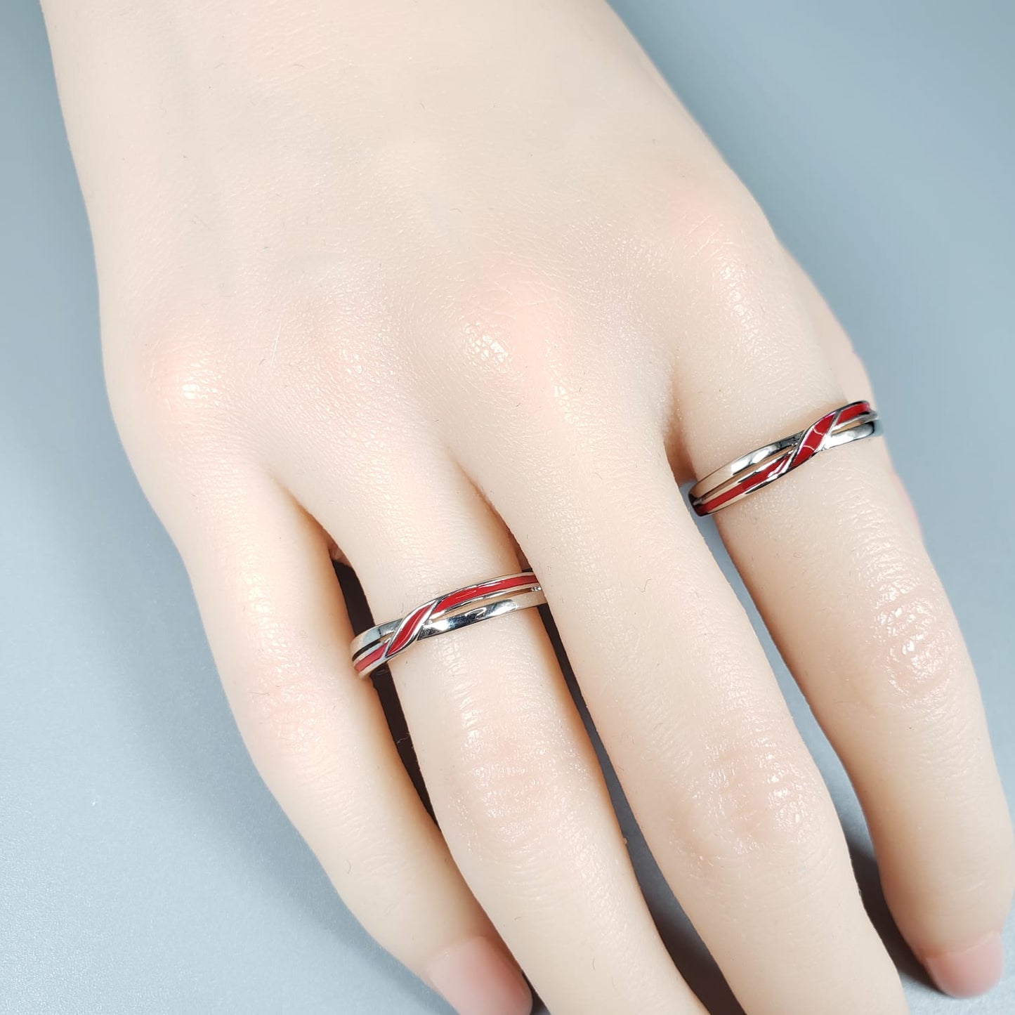 Red Line Couple Rings