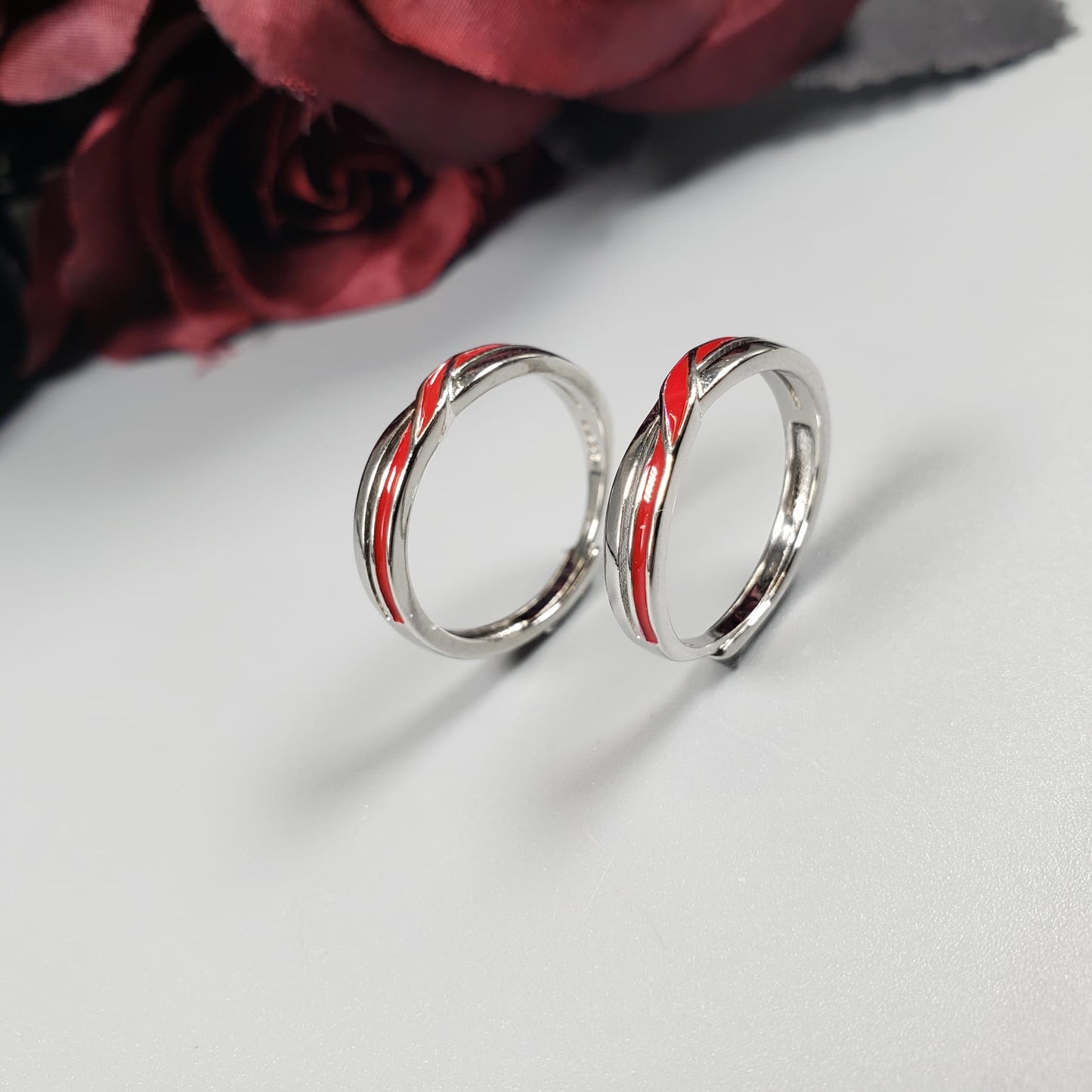 Red Line Couple Rings