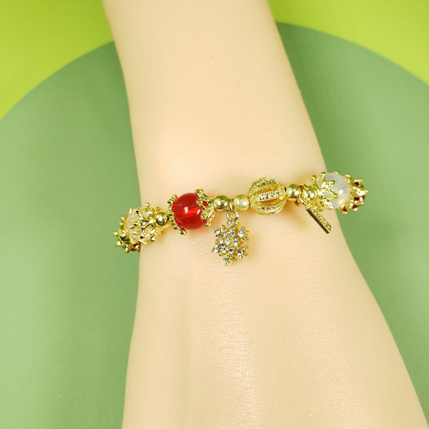 Red Quartz Beaded Bracelet (BBE 6215)