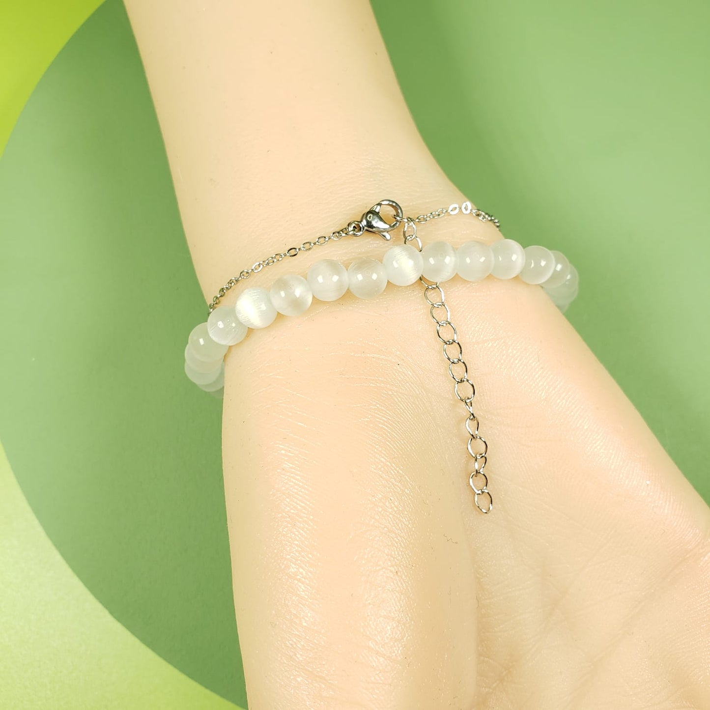 Opal Crystal Moon And Star Set Of Beaded Chain Bracelets (BBE 6211)