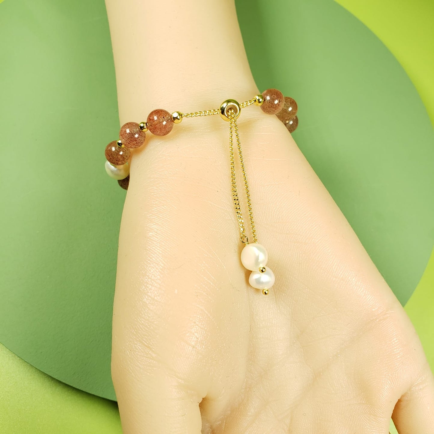 Strawberry Crystal Fishtail Beaded Bracelets (BBE 6201)