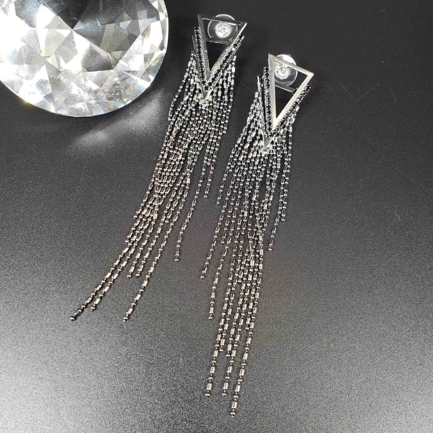Triangle Tassel Dangle Earrings (EDE 2331)