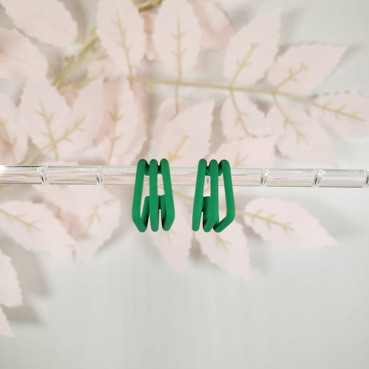 Green Square Stud Earrings (ESE 1021)