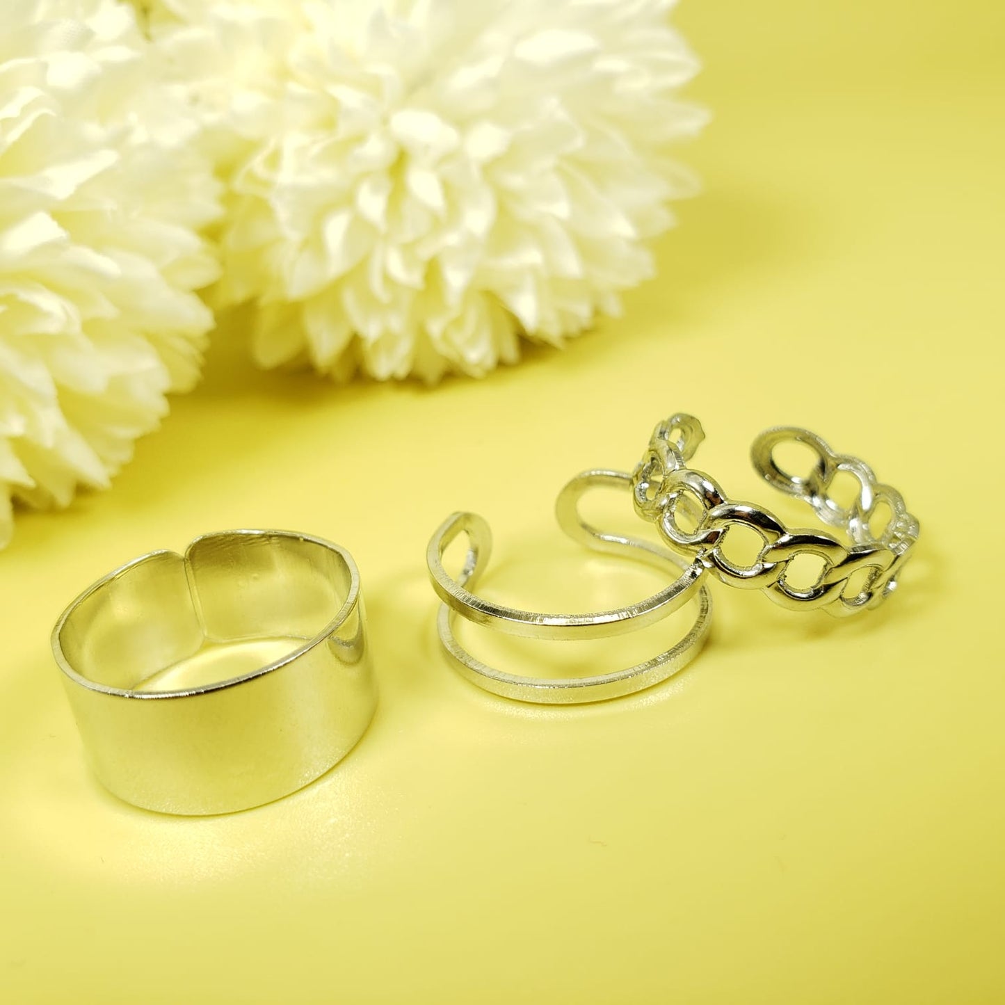 Silver Rings Set Of 3