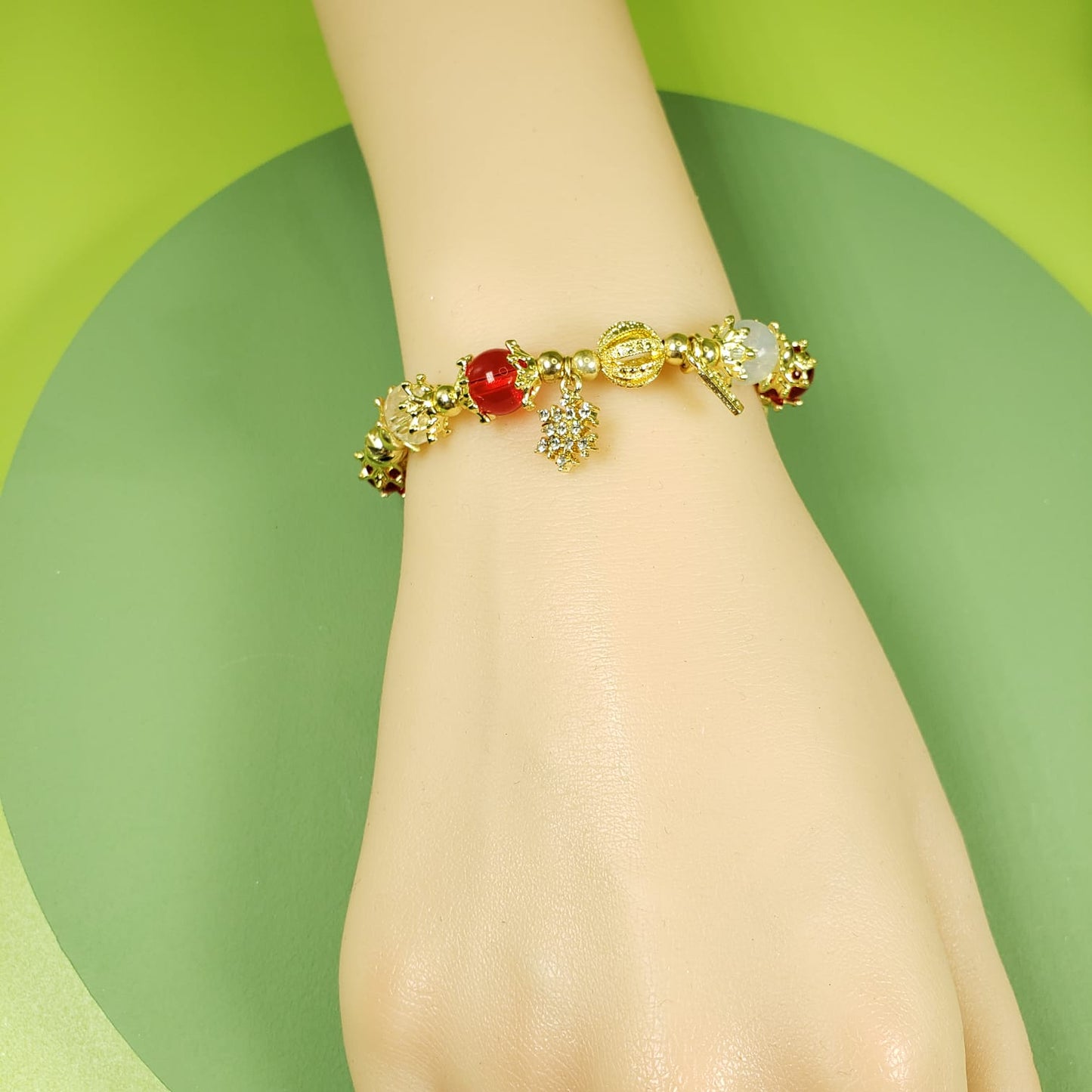 Red Quartz Beaded Bracelet (BBE 6215)
