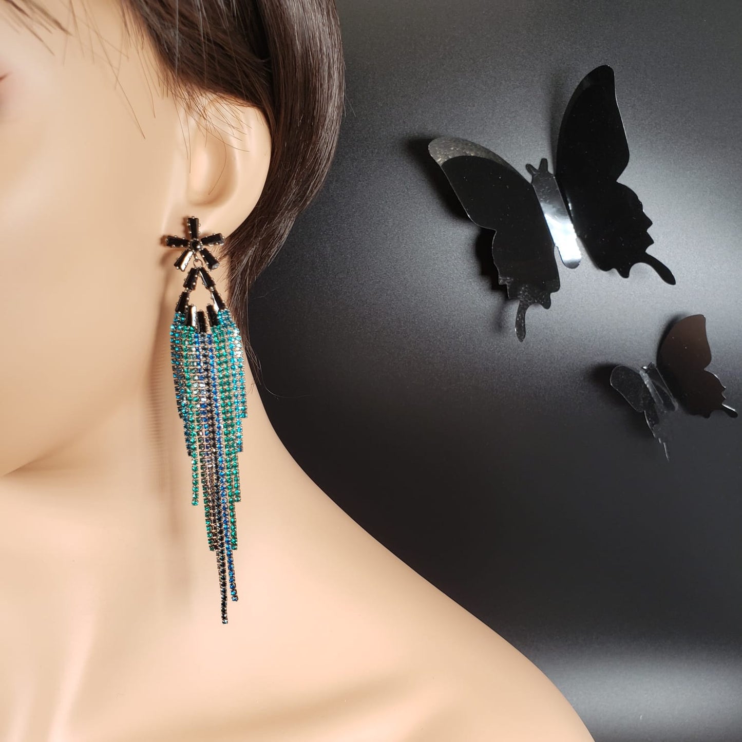 Flower Tassel Dangle Earrings (EDE 2332)