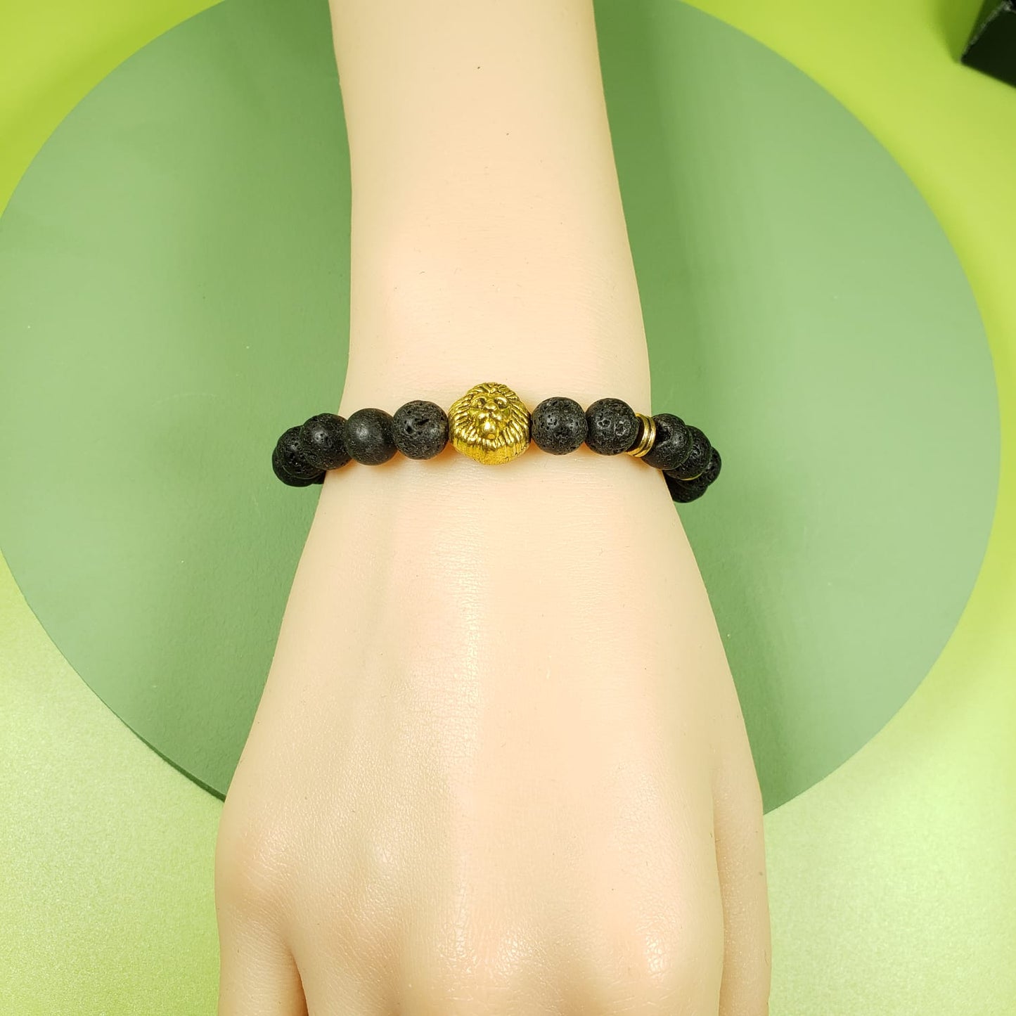 Volcanic Rock Beaded Bracelet (BBE 6213)