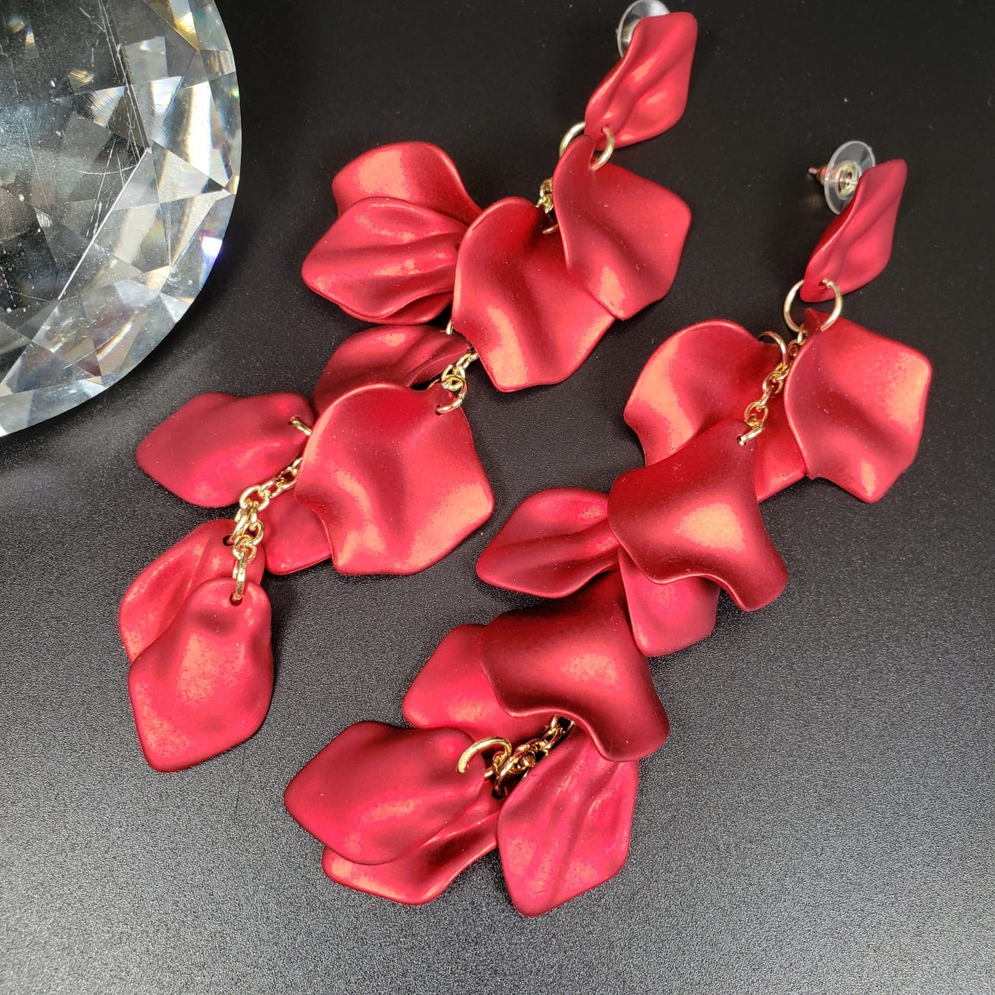 Rose Petals Dangle Earrings (EDE 2326)