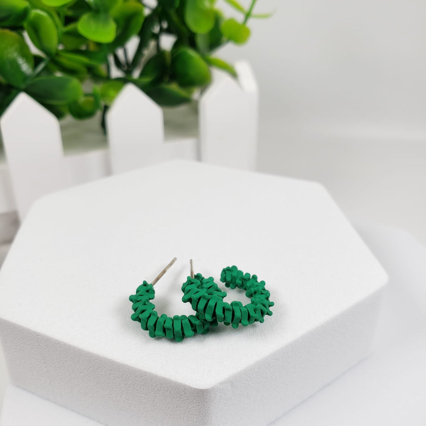 Simple Green Colour Stud Earrings (ESE 1024)