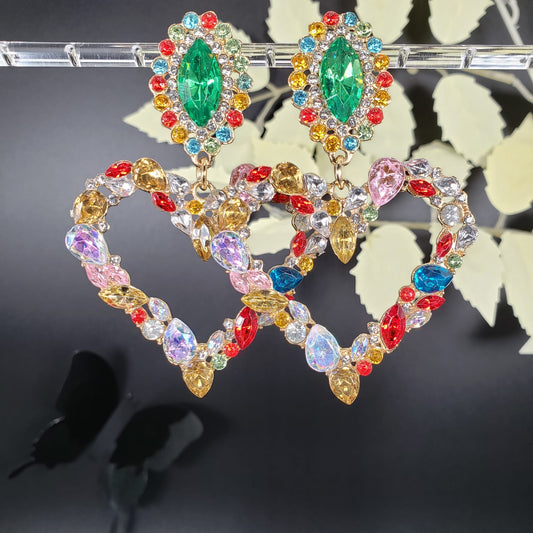 Pompous Big Heart Dangle Earrings (EDE 2338)