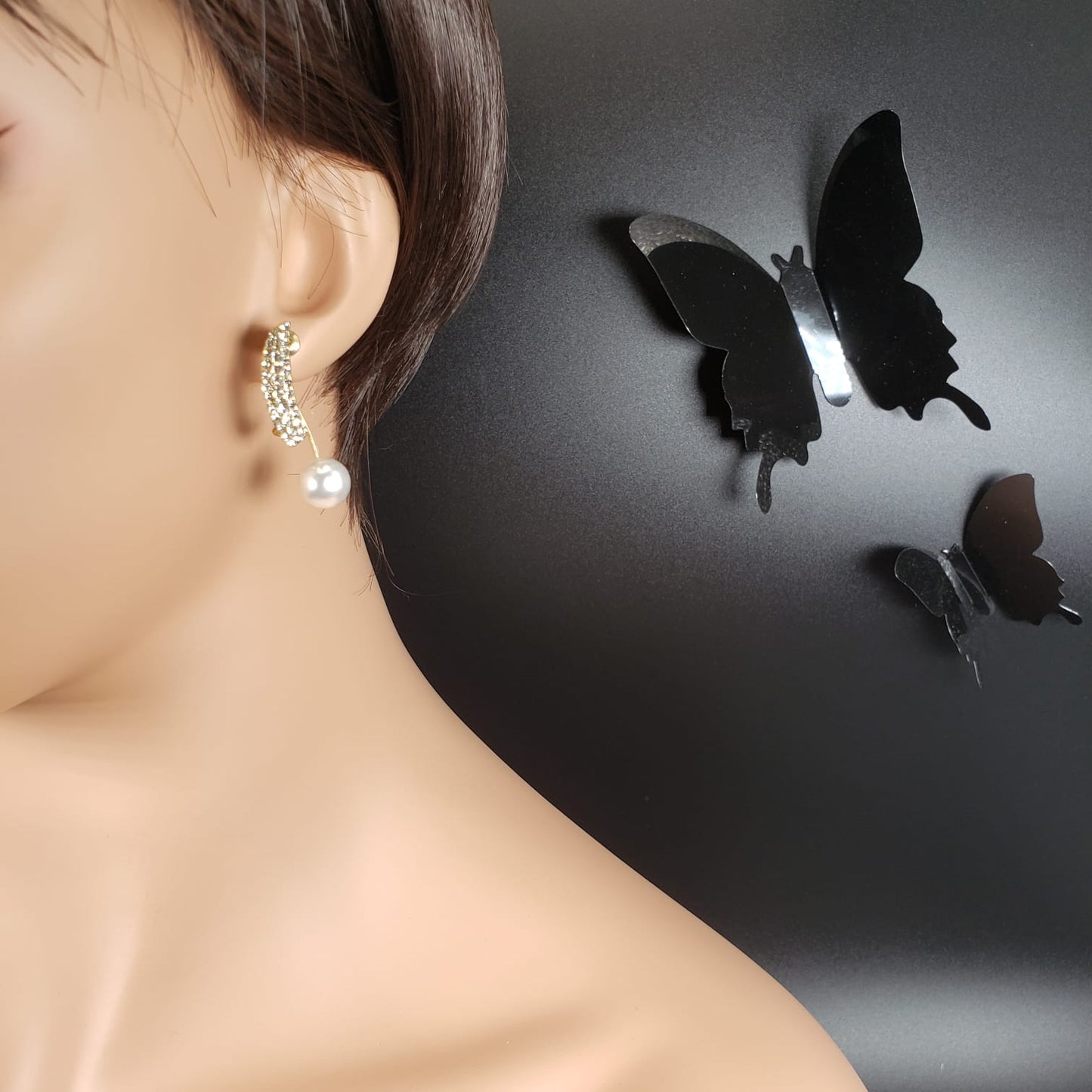 Two Ways Simple Pearl Drop Earrings (EDE 2339)