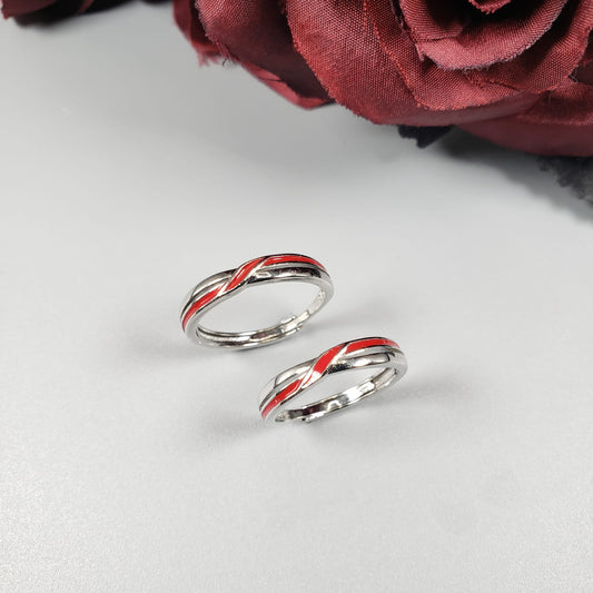 Red Line Couple Rings