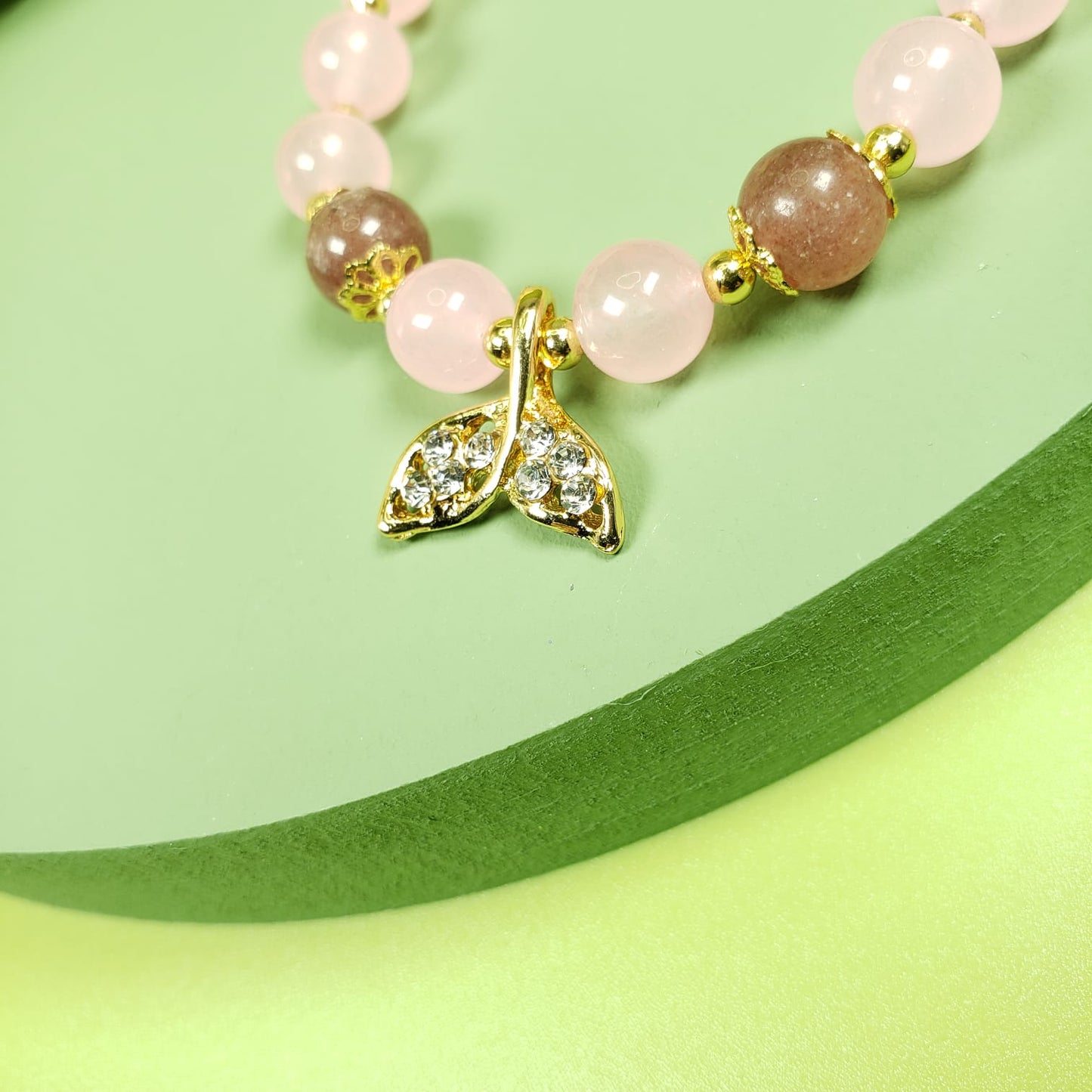 Pink Crystal Beaded Bracelet (BBE 6216)