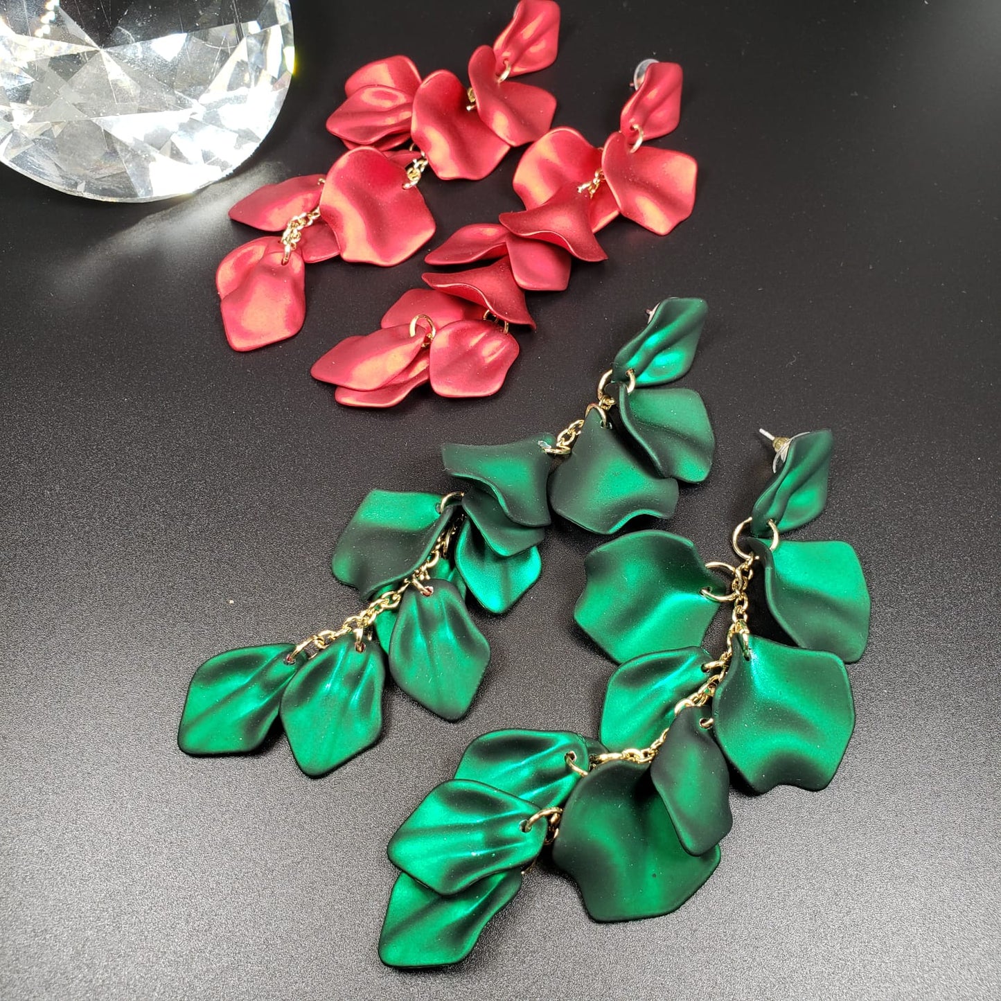 Rose Petals Dangle Earrings (EDE 2326)