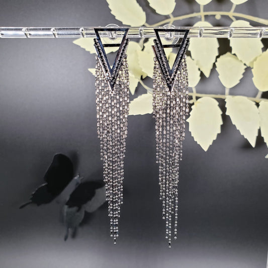 Triangle Tassel Dangle Earrings (EDE 2331)