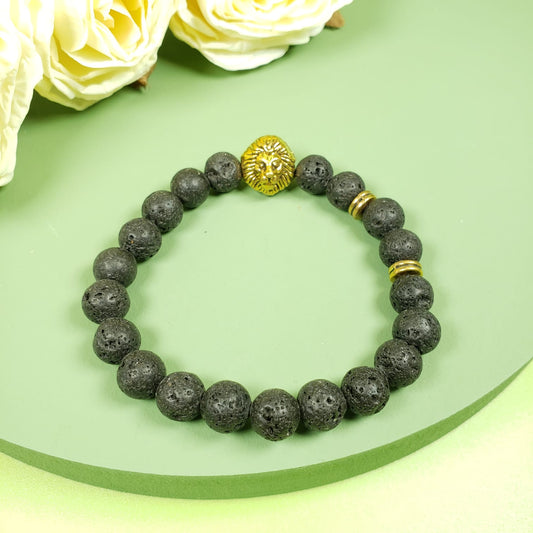 Volcanic Rock Beaded Bracelet (BBE 6213)