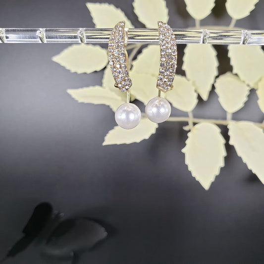 Two Ways Simple Pearl Drop Earrings (EDE 2339)