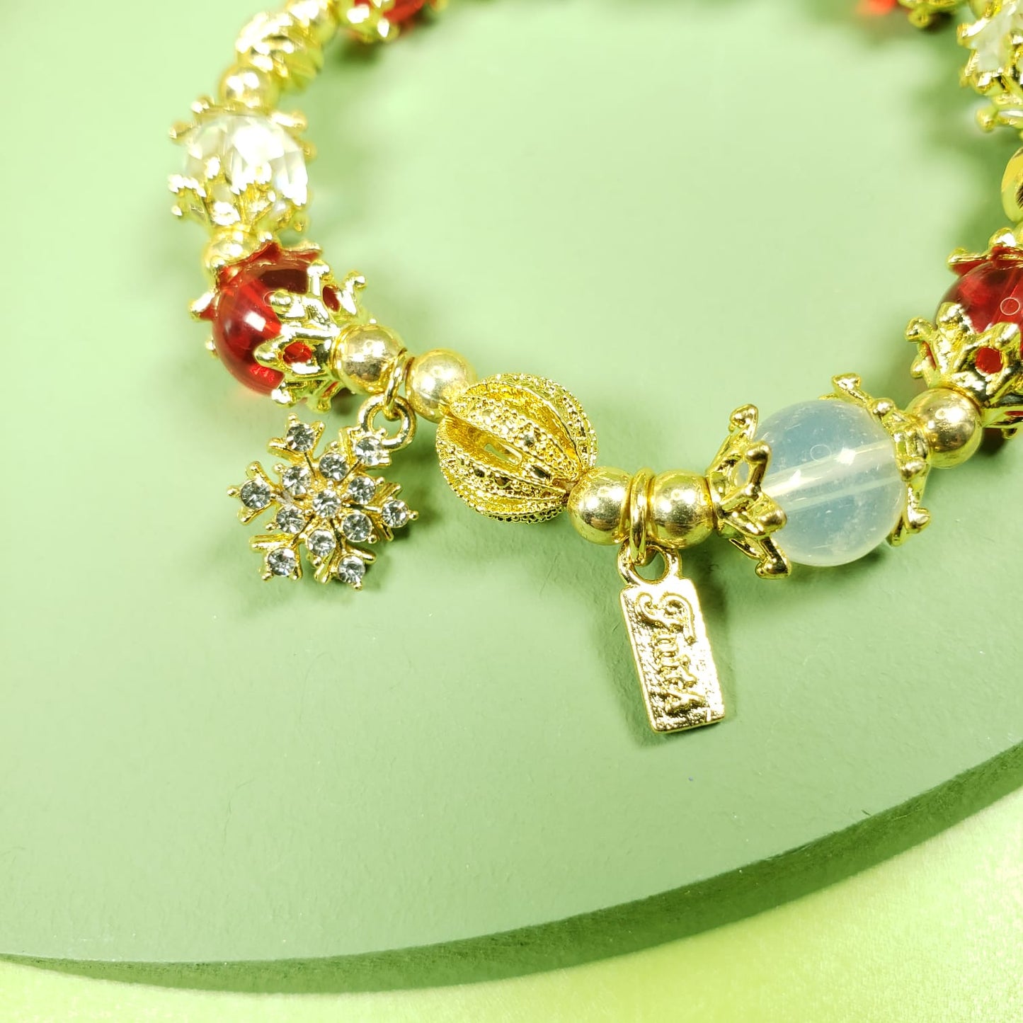 Red Quartz Beaded Bracelet (BBE 6215)