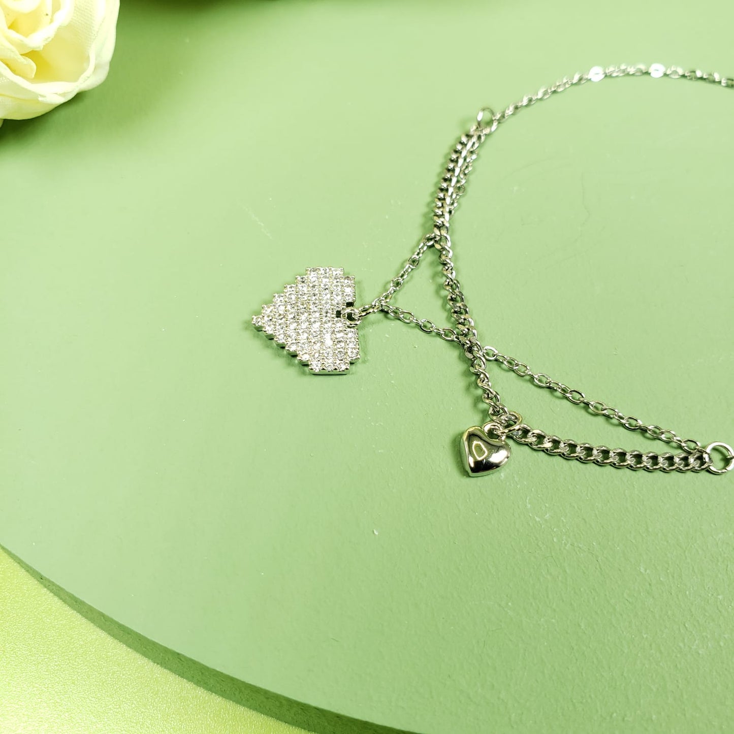 Double Heart Chain Bracelets (BC 7203)