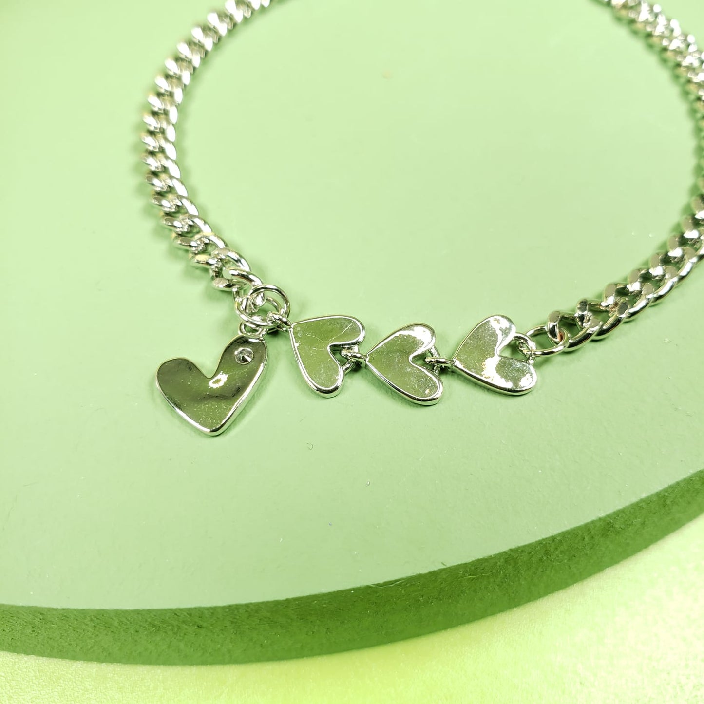 Simple Heart Chain Bracelet (BC 7205)