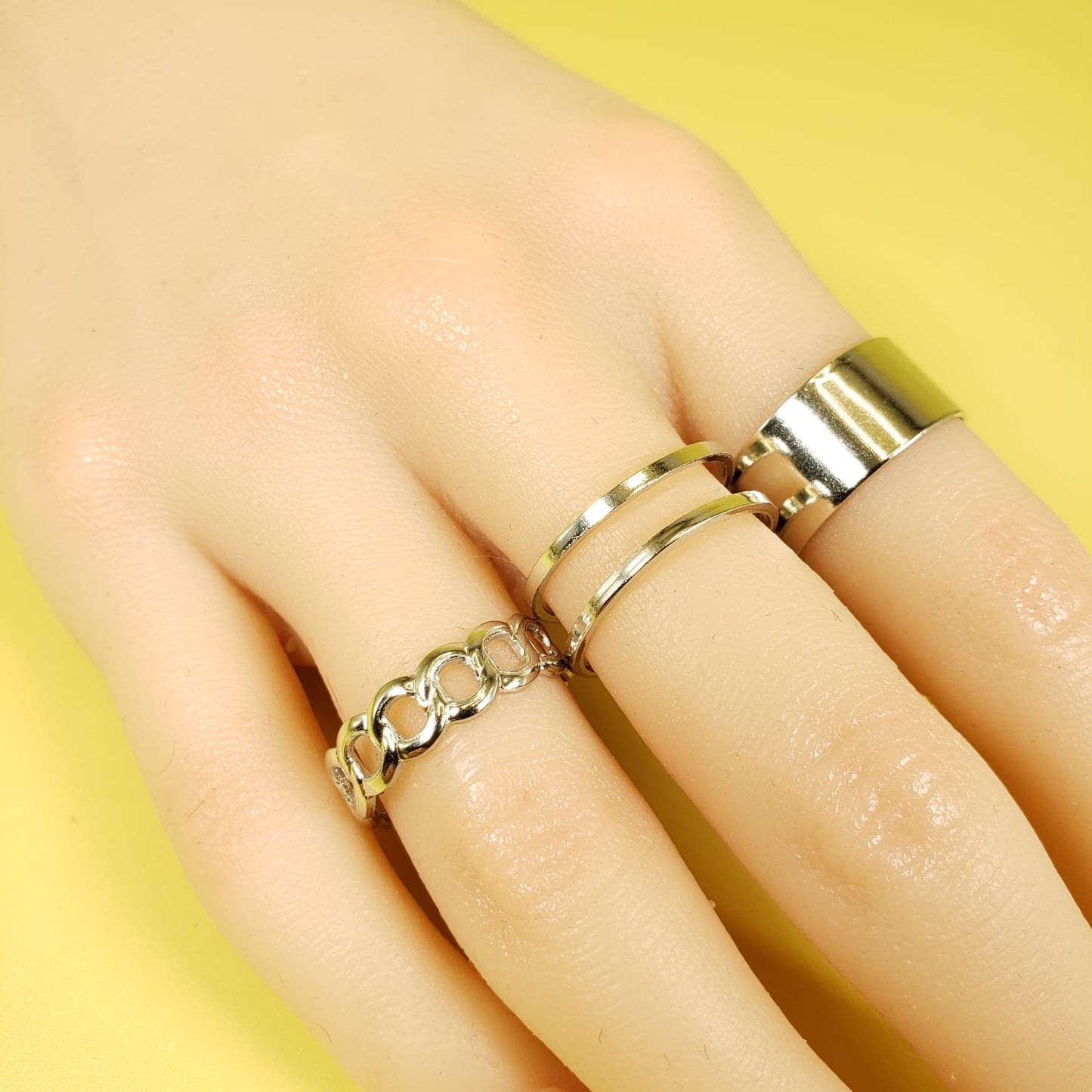 Silver Rings Set Of 3