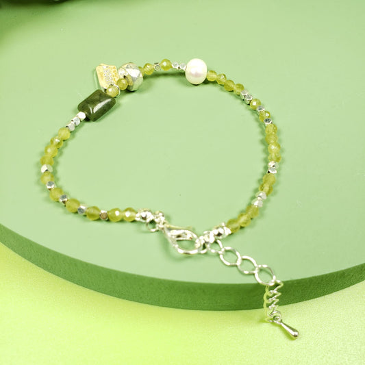 Simple Green Crystal Beaded Bracelets (BBE 6208)