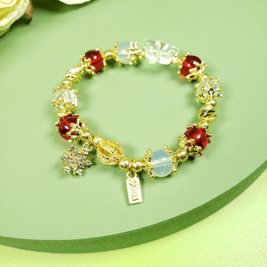 Red Quartz Beaded Bracelet (BBE 6215)