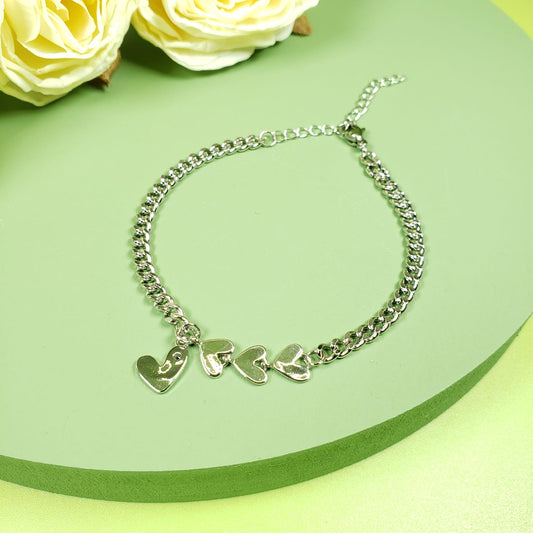 Simple Heart Chain Bracelet (BC 7205)