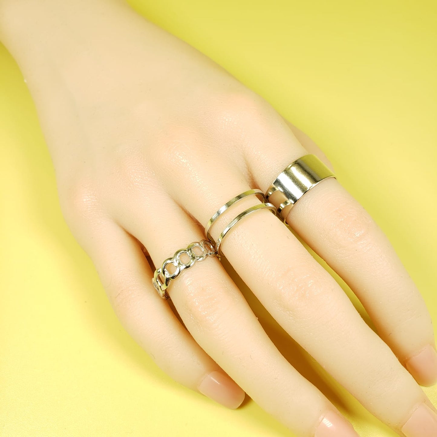 Silver Rings Set Of 3