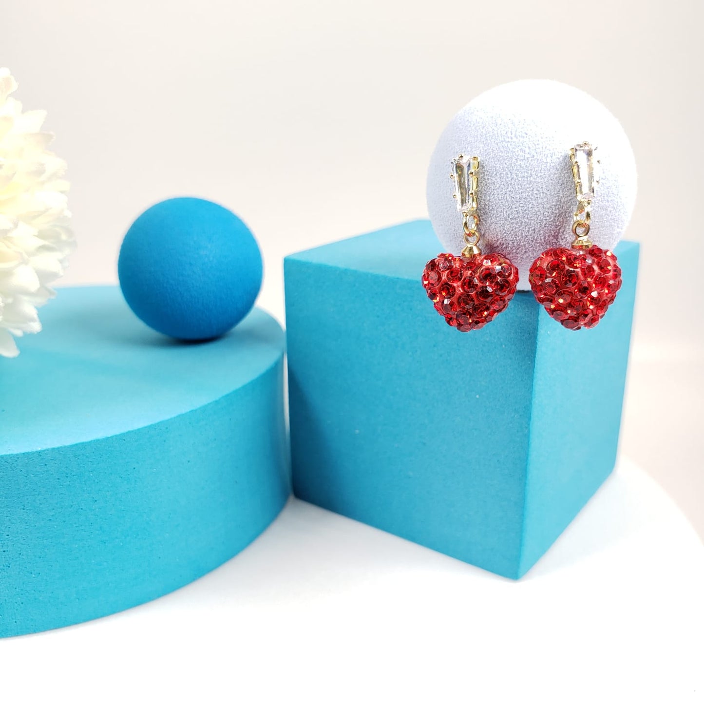 Red Heart Stud Earrings (ESE 1004)