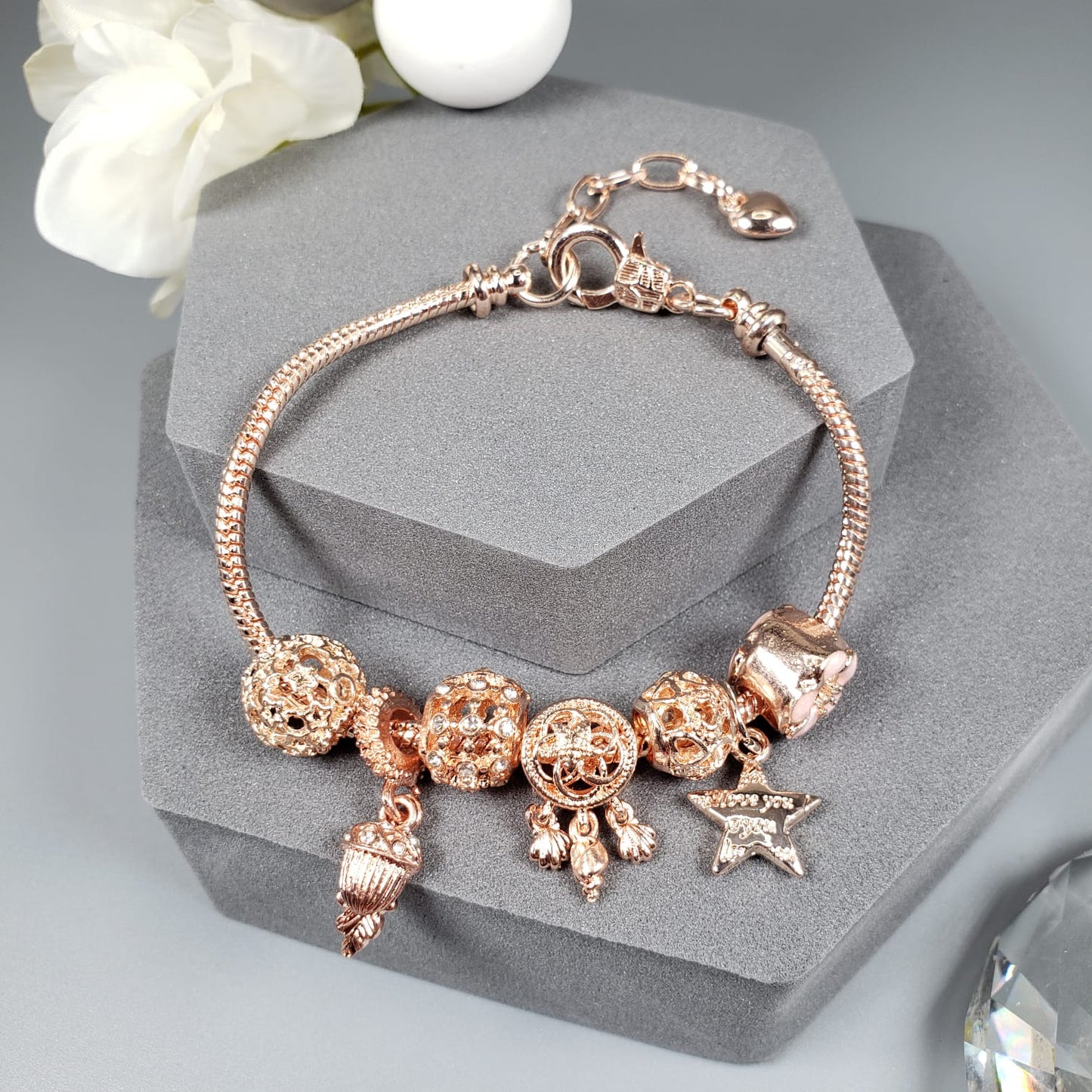 Sweetie Pink Charm Bracelet