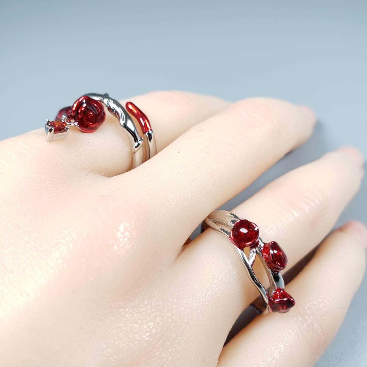 3D Rose Ring & Three Rose Ring