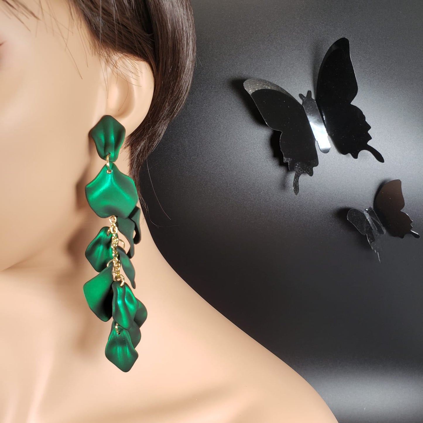 Rose Petals Dangle Earrings (EDE 2326)