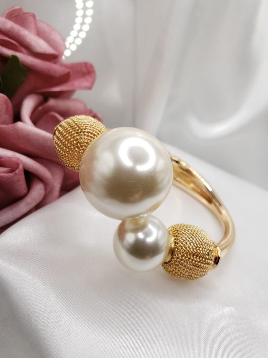 Double Pearls Cuff Bracelets