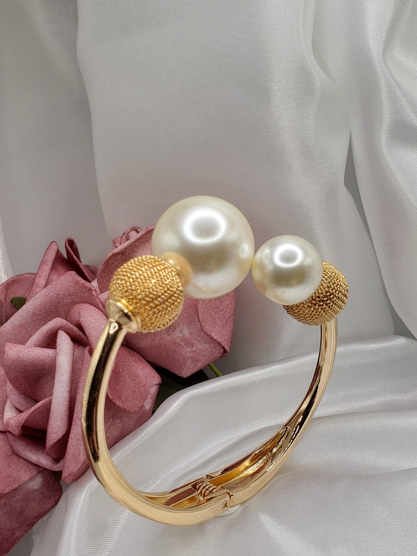 Double Pearls Cuff Bracelets