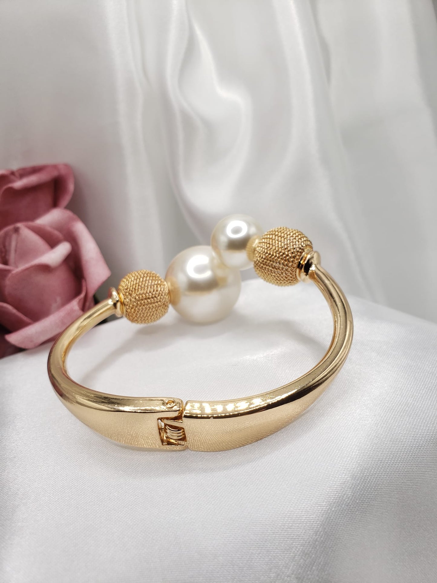 Double Pearls Cuff Bracelets