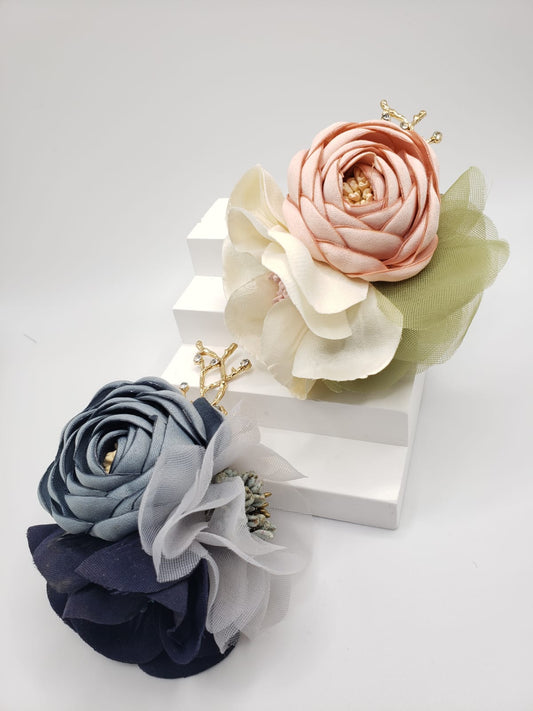 Fabric Collection 3D Flower Brooches (F 7206)