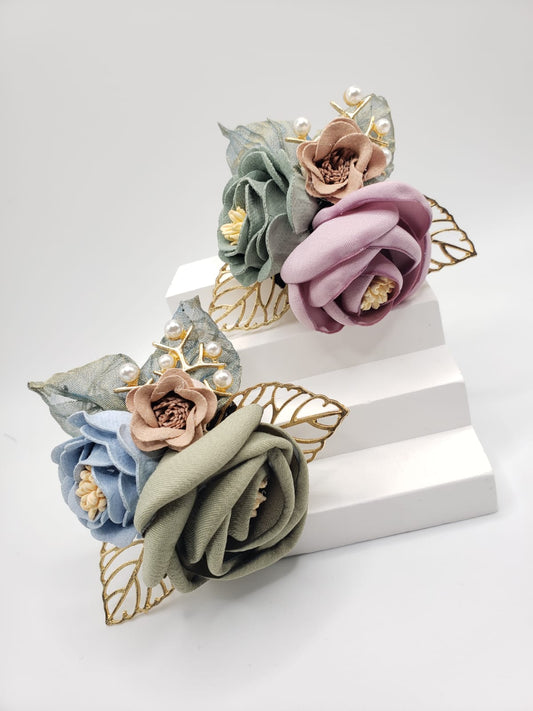 Fabric Collection 3D Flower Brooches (F7205)